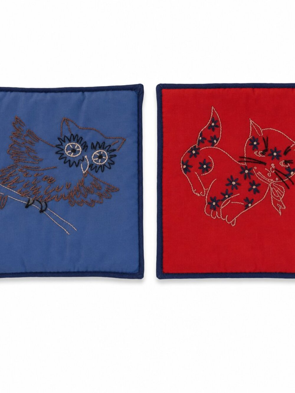 Hand Embroidered Magnetic Pot Holder Set